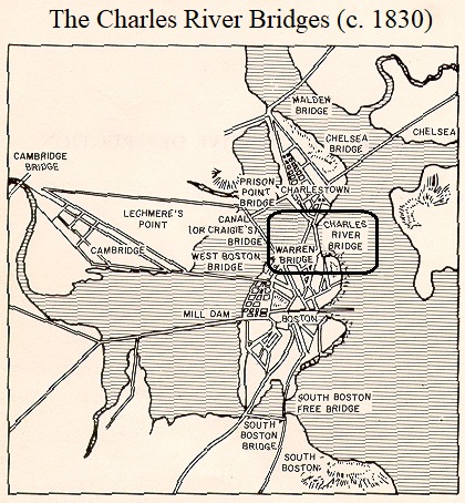 Charles River Bridges Map