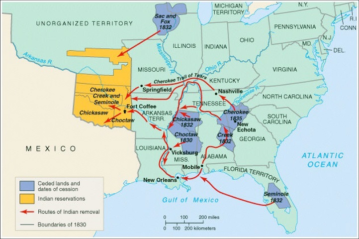 Indian Removal Map 1830s IR Map