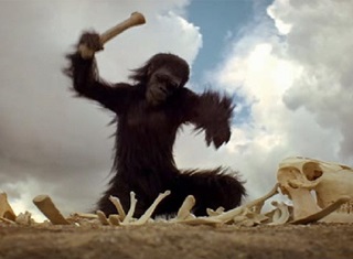 See, man learned to use tools... or, in this case, to hit bones with other bones, which seems much less impressive.